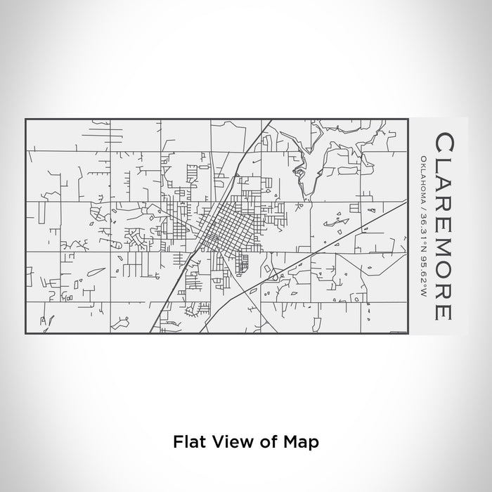 Rendered View of Claremore Oklahoma Map Engraving on 17oz Stainless Steel Insulated Cola Bottle in White