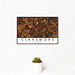 12x18 Claremore Oklahoma Map Print Landscape Orientation in Ember Style With Small Cactus Plant in White Planter