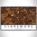 Claremore Oklahoma Map Print Landscape Orientation in Ember Style With Shaded Background