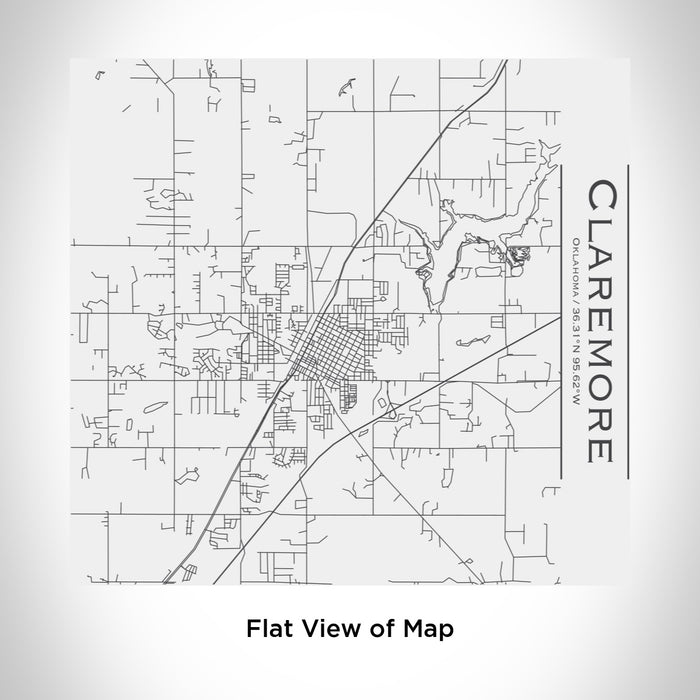 Rendered View of Claremore Oklahoma Map Engraving on 17oz Stainless Steel Insulated Tumbler in White