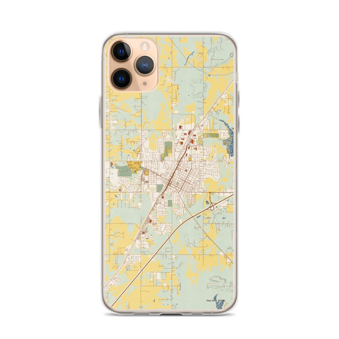 Custom Claremore Oklahoma Map Phone Case in Woodblock