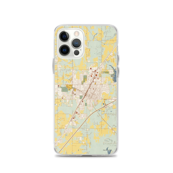 Custom Claremore Oklahoma Map Phone Case in Woodblock