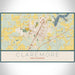 Claremore Oklahoma Map Print Landscape Orientation in Woodblock Style With Shaded Background