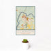 12x18 Clarion Pennsylvania Map Print Portrait Orientation in Woodblock Style With Small Cactus Plant in White Planter