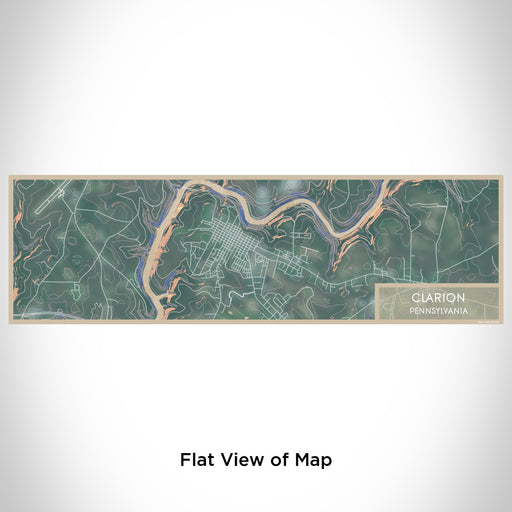 Flat View of Map Custom Clarion Pennsylvania Map Enamel Mug in Afternoon