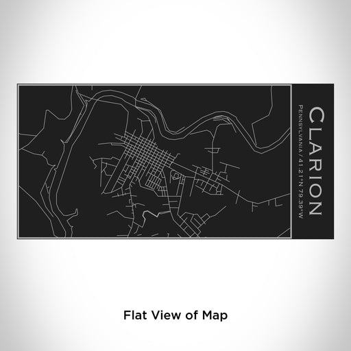 Rendered View of Clarion Pennsylvania Map Engraving on 17oz Stainless Steel Insulated Cola Bottle in Black