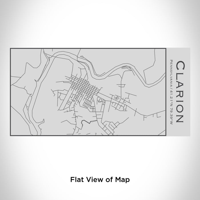 Rendered View of Clarion Pennsylvania Map Engraving on 17oz Stainless Steel Insulated Cola Bottle