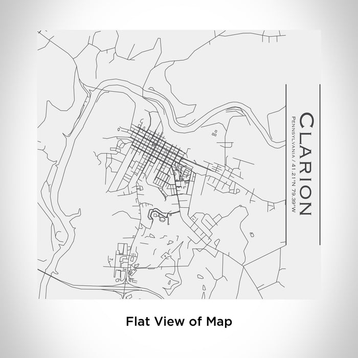 Rendered View of Clarion Pennsylvania Map Engraving on 17oz Stainless Steel Insulated Tumbler in White
