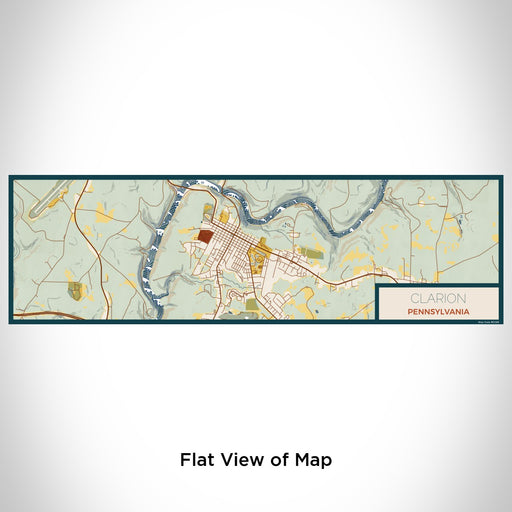 Flat View of Map Custom Clarion Pennsylvania Map Enamel Mug in Woodblock