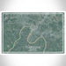 Clarksville Tennessee Map Print Landscape Orientation in Afternoon Style With Shaded Background