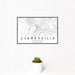 12x18 Clarksville Tennessee Map Print Landscape Orientation in Classic Style With Small Cactus Plant in White Planter