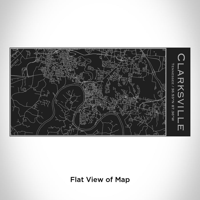Rendered View of Clarksville Tennessee Map Engraving on 17oz Stainless Steel Insulated Cola Bottle in Black