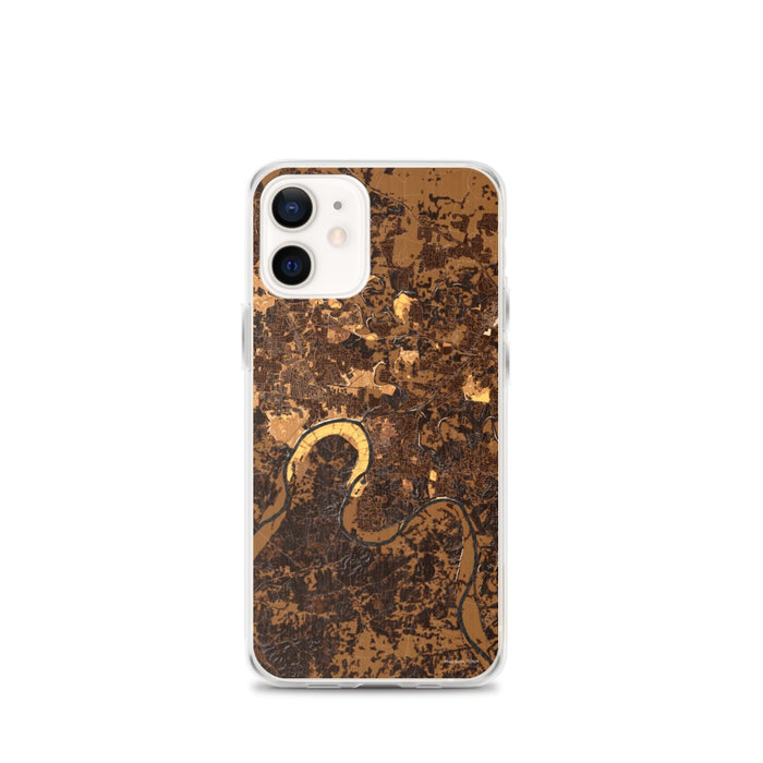 Custom Clarksville Tennessee Map iPhone 12 mini Phone Case in Ember