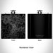 Rendered View of Clarksville Tennessee Map Engraving on 6oz Stainless Steel Flask in Black