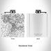 Rendered View of Clarksville Tennessee Map Engraving on 6oz Stainless Steel Flask in White
