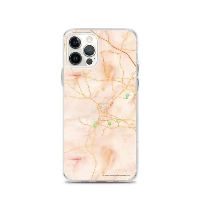 Custom Clarksville Tennessee Map iPhone 12 Pro Phone Case in Watercolor