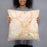 Person holding 18x18 Custom Clarksville Tennessee Map Throw Pillow in Watercolor