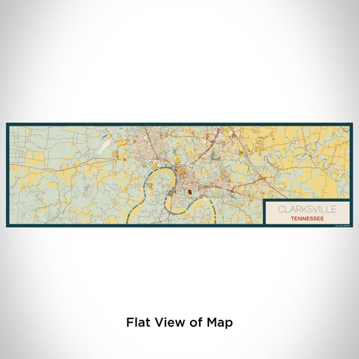 Flat View of Map Custom Clarksville Tennessee Map Enamel Mug in Woodblock