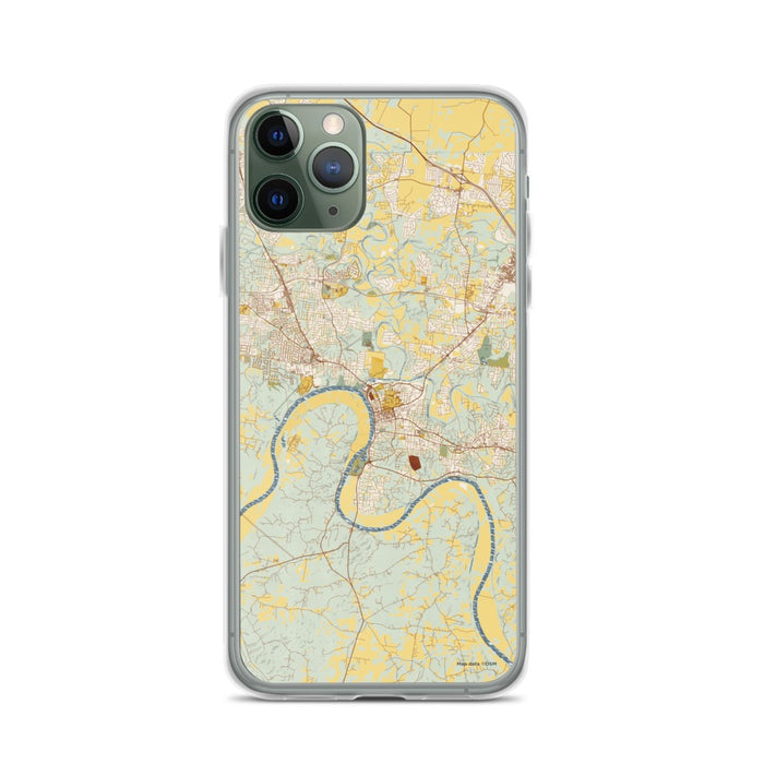 Custom Clarksville Tennessee Map Phone Case in Woodblock