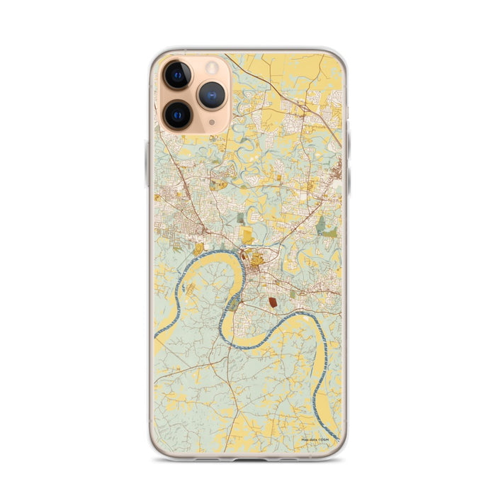 Custom Clarksville Tennessee Map Phone Case in Woodblock