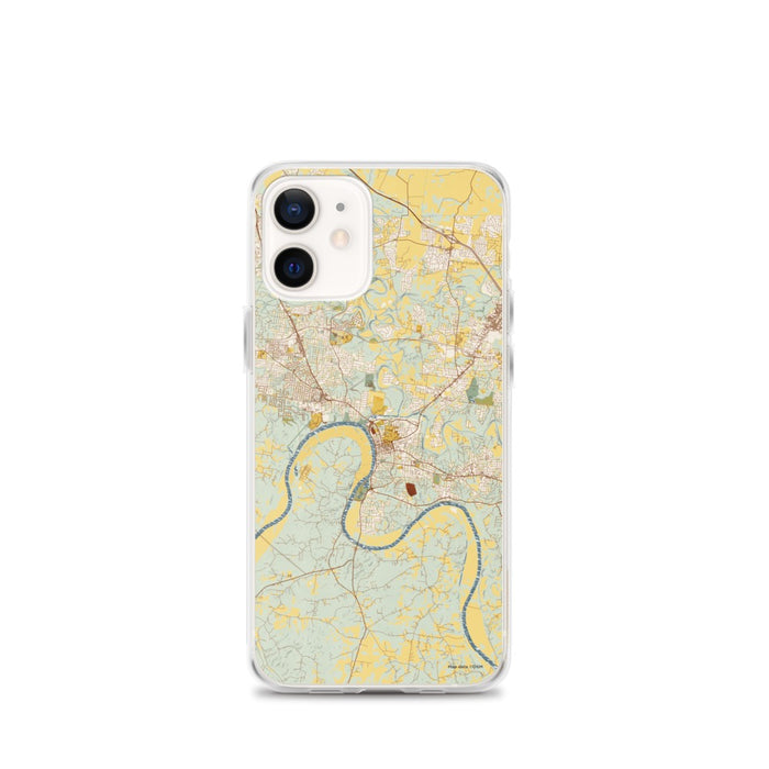 Custom Clarksville Tennessee Map iPhone 12 mini Phone Case in Woodblock