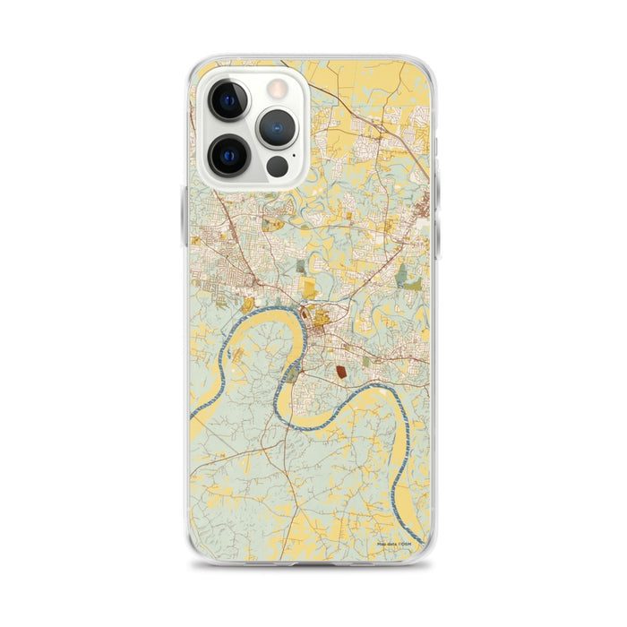 Custom Clarksville Tennessee Map iPhone 12 Pro Max Phone Case in Woodblock