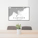 24x36 Clayton New York Map Print Lanscape Orientation in Classic Style Behind 2 Chairs Table and Potted Plant