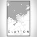 Clayton New York Map Print Portrait Orientation in Classic Style With Shaded Background