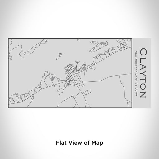Rendered View of Clayton New York Map Engraving on 17oz Stainless Steel Insulated Cola Bottle
