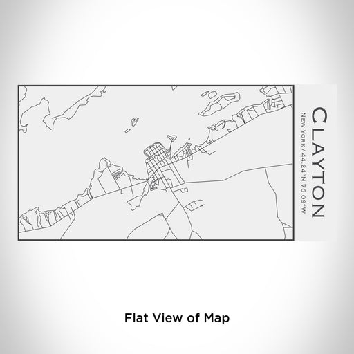 Rendered View of Clayton New York Map Engraving on 17oz Stainless Steel Insulated Cola Bottle in White