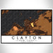 Clayton New York Map Print Landscape Orientation in Ember Style With Shaded Background