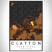 Clayton New York Map Print Portrait Orientation in Ember Style With Shaded Background