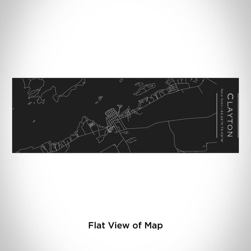 Rendered View of Clayton New York Map Engraving on 10oz Stainless Steel Insulated Cup with Sliding Lid in Black