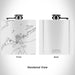 Rendered View of Clayton New York Map Engraving on 6oz Stainless Steel Flask in White