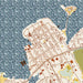 Clayton New York Map Print in Woodblock Style Zoomed In Close Up Showing Details
