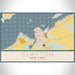 Clayton New York Map Print Landscape Orientation in Woodblock Style With Shaded Background