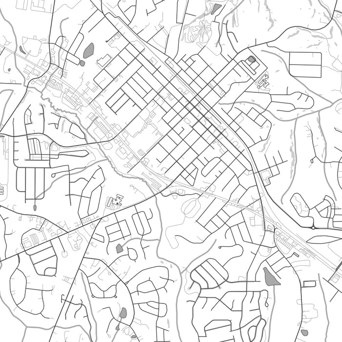 Clayton North Carolina Map Print in Classic Style Zoomed In Close Up Showing Details