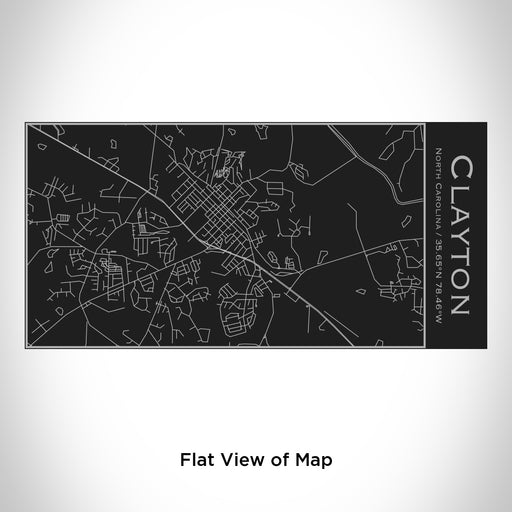 Rendered View of Clayton North Carolina Map Engraving on 17oz Stainless Steel Insulated Cola Bottle in Black