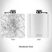 Rendered View of Clayton North Carolina Map Engraving on 6oz Stainless Steel Flask in White