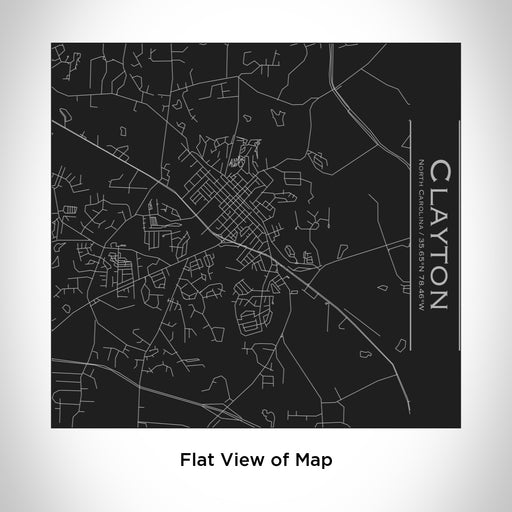 Rendered View of Clayton North Carolina Map Engraving on 17oz Stainless Steel Insulated Tumbler in Black