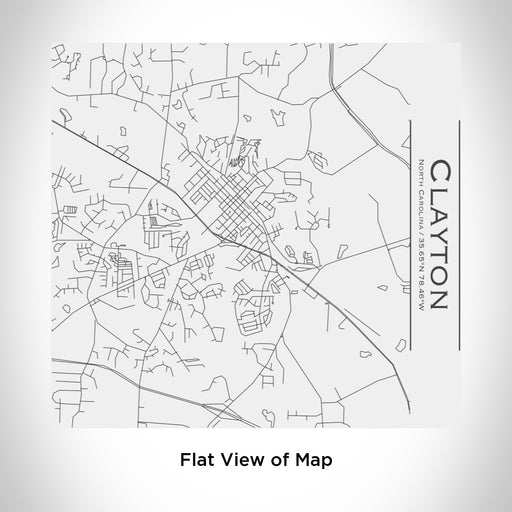 Rendered View of Clayton North Carolina Map Engraving on 17oz Stainless Steel Insulated Tumbler in White