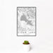 12x18 Clear Lake California Map Print Portrait Orientation in Classic Style With Small Cactus Plant in White Planter