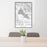 24x36 Clear Lake California Map Print Portrait Orientation in Classic Style Behind 2 Chairs Table and Potted Plant