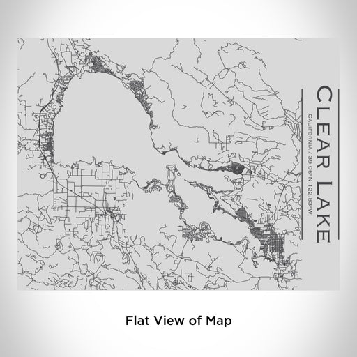 Rendered View of Clear Lake California Map Engraving on 20oz Stainless Steel Insulated Bottle with Bamboo Top