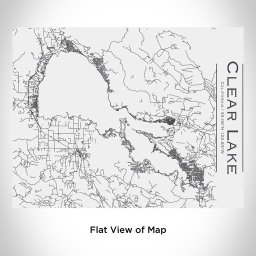 Rendered View of Clear Lake California Map Engraving on 20oz Stainless Steel Insulated Bottle with Bamboo Top in White