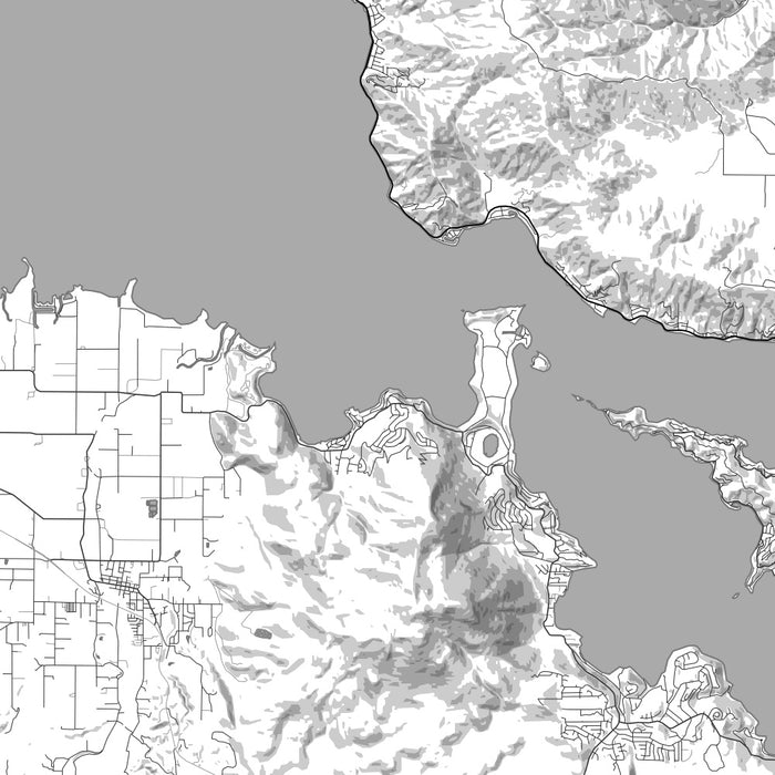 Clear Lake California Map Print in Classic Style Zoomed In Close Up Showing Details