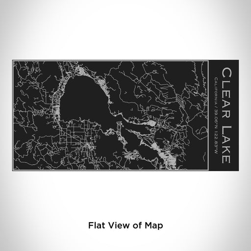 Rendered View of Clear Lake California Map Engraving on 17oz Stainless Steel Insulated Cola Bottle in Black