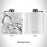 Rendered View of Clear Lake California Map Engraving on 6oz Stainless Steel Flask in White