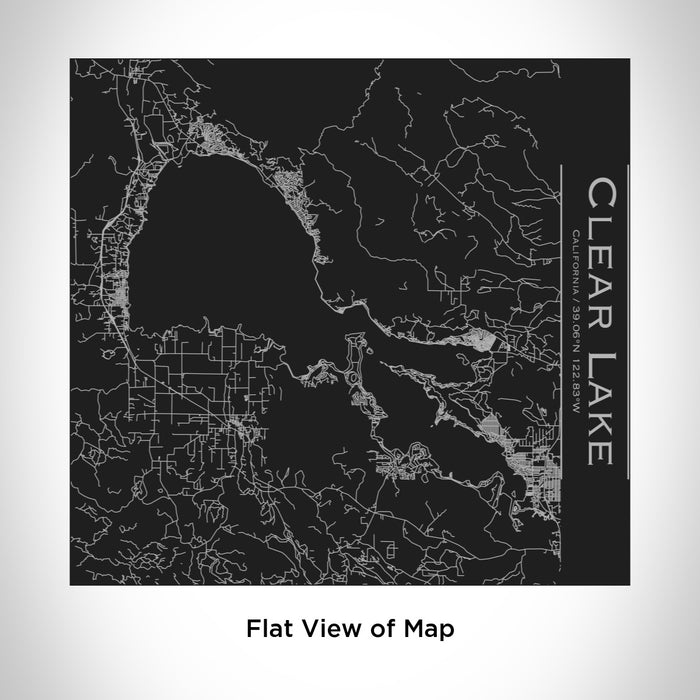 Rendered View of Clear Lake California Map Engraving on 17oz Stainless Steel Insulated Tumbler in Black