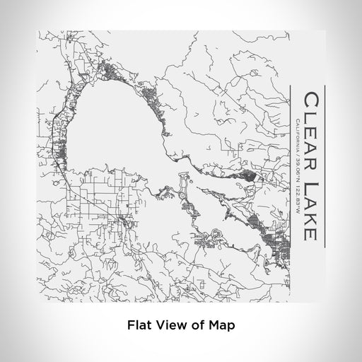 Rendered View of Clear Lake California Map Engraving on 17oz Stainless Steel Insulated Tumbler in White